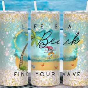 Spring Break & Summer TUMBLER CUP - 20 oz Stainless steel w Lid NWT -Cho…